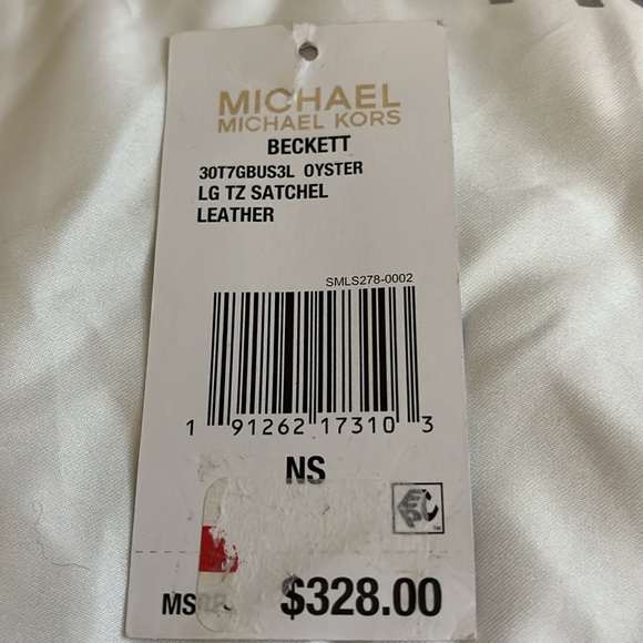 Michael Kors Beckett Leather Oyster Color Satchel Bag Mint Condition - Picture 2 of 6